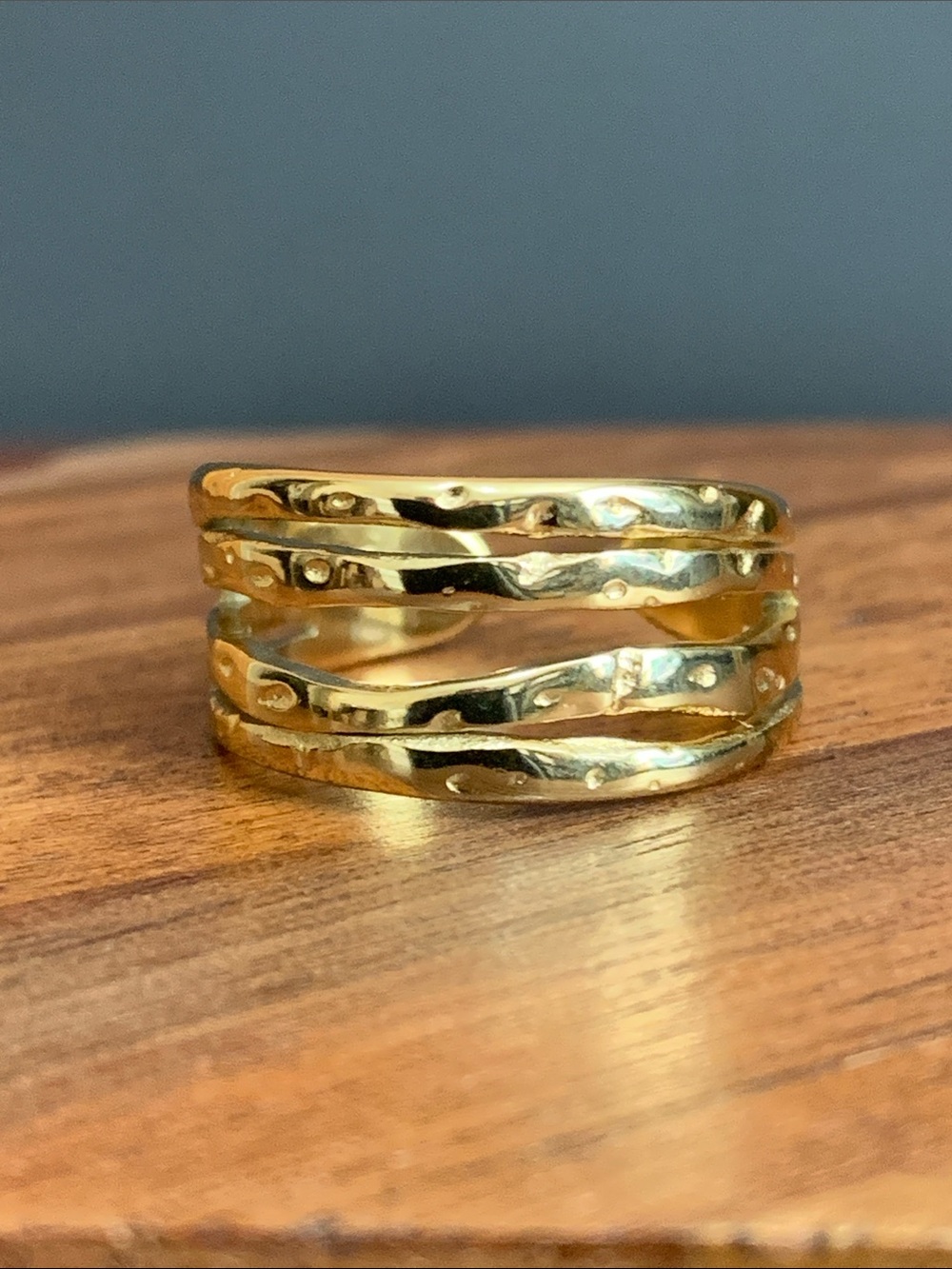 NWT gold tone multi band ring sizes 7.5 & 8